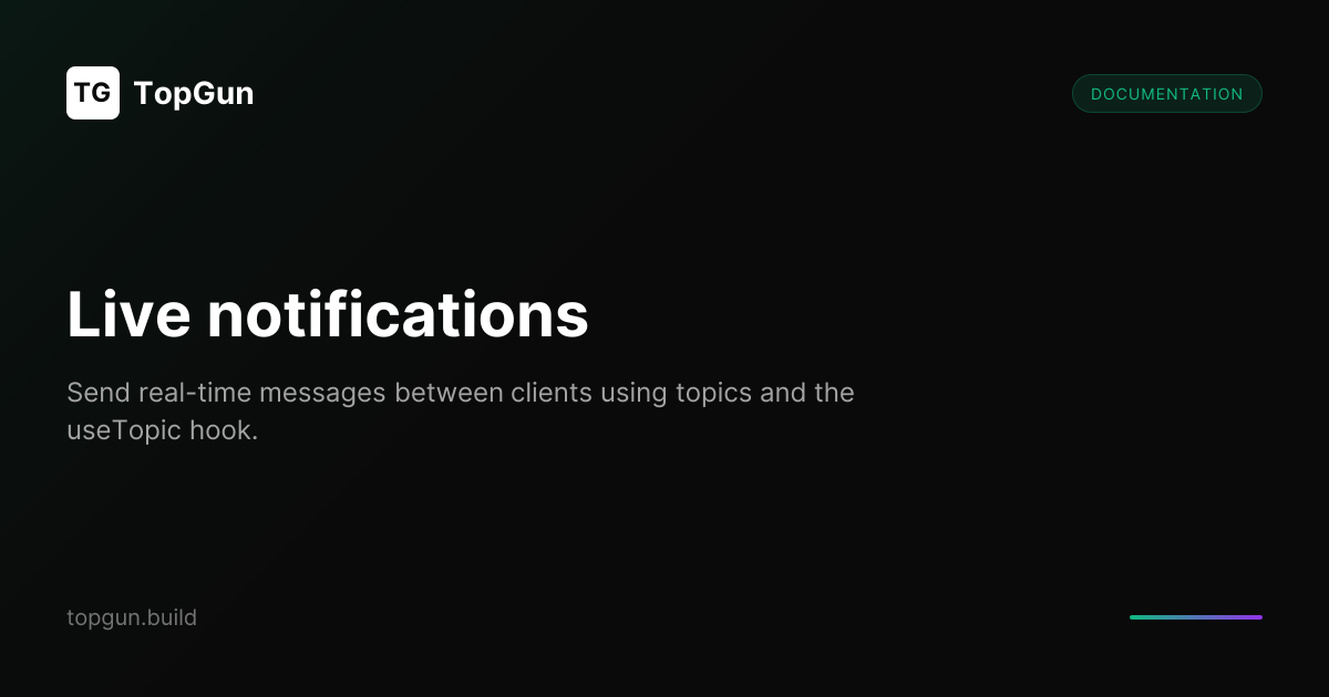 Live notifications | TopGun Docs