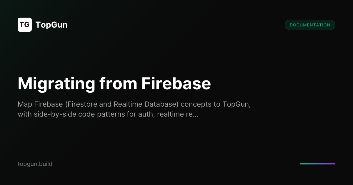 Migrating from Firebase | TopGun Docs