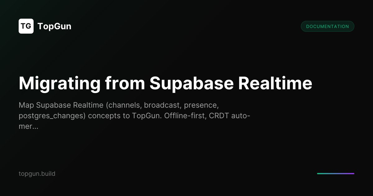 Migrating from Supabase Realtime | TopGun Docs