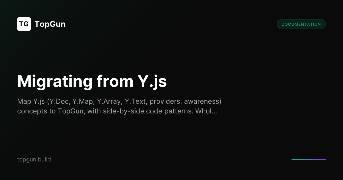 Migrating from Y.js | TopGun Docs