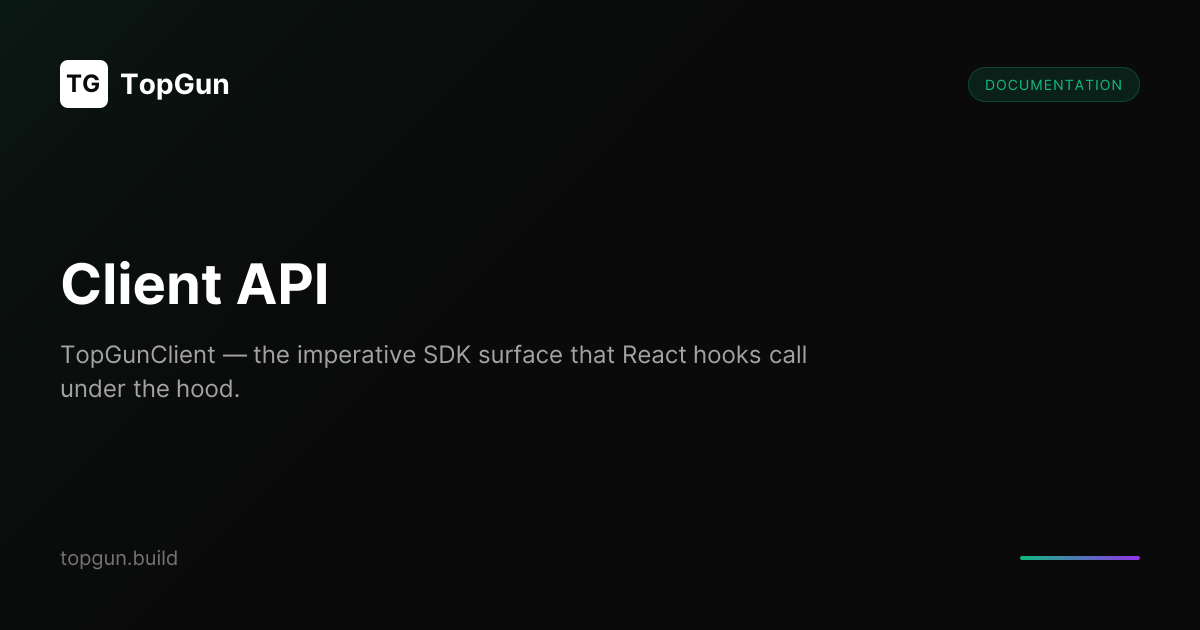 Client API | TopGun Docs